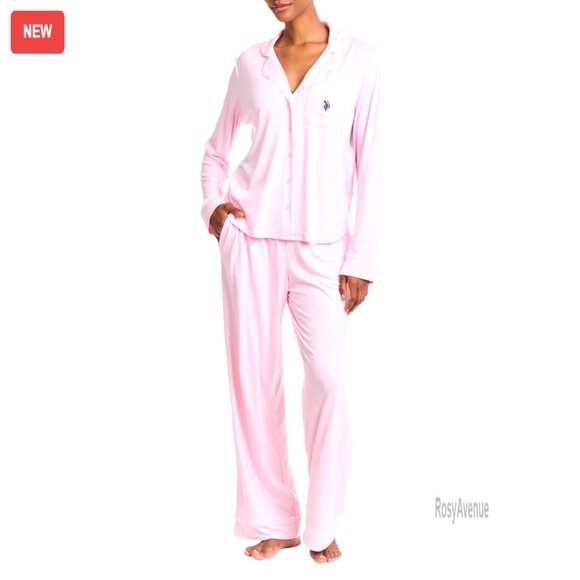 Other - Women's Long Sleeve Button-Up Pajama Set with Pants, Soft Lounge Wear